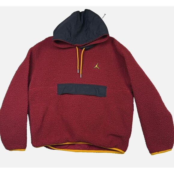 Jordan Other - Air Jordan‎ Mens Essential Red Black Yellow Statement Fleece Hoodie Size Small